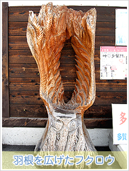 すわると福をよぶフクロウ写真